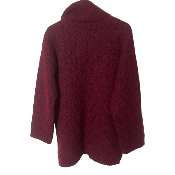 Carole Little Vintage Womens Sweater Size Medium Burgundy Mohair Blend Cowl Neck - Picture 10 of 10